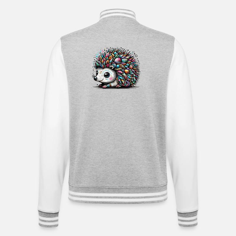 Hérisson - Veste Teddy - gris chiné / blanc