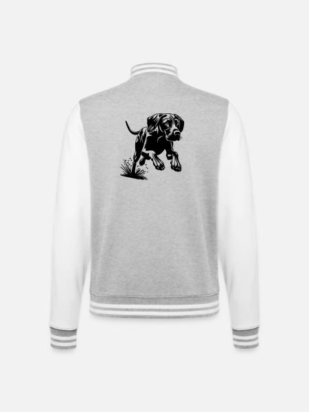 Magyar Vizsla - College Sweat Jacket - heather grey/white