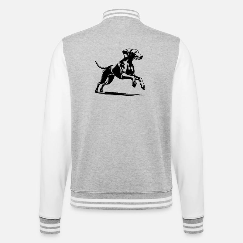 Weimaraner - College Sweat Jacket - heather grey/white