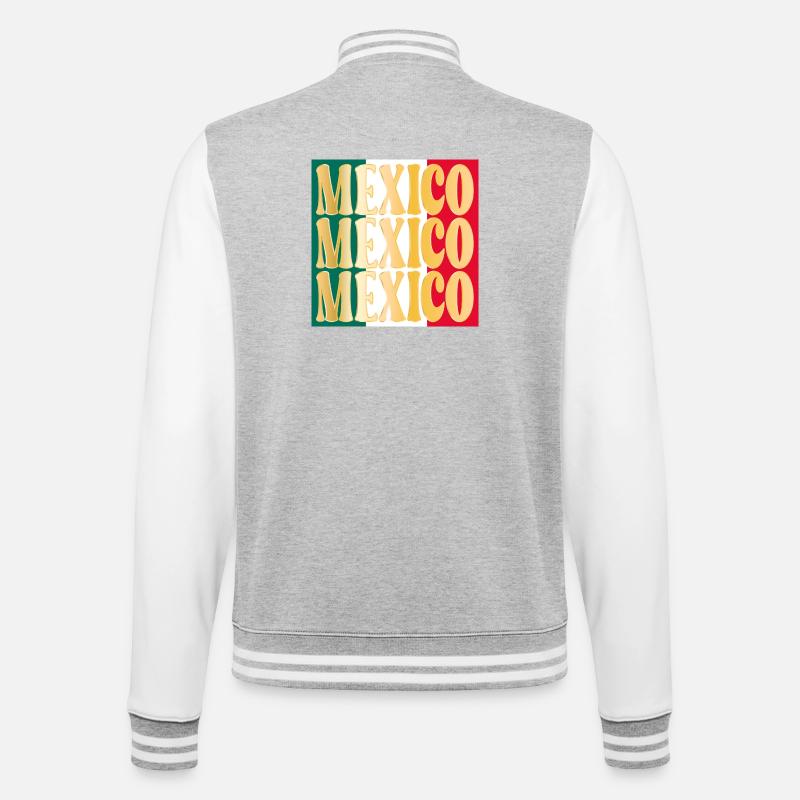 Mexiko Mexikanisch Mexiko - College-Sweatjacke - Grau meliert/Weiß