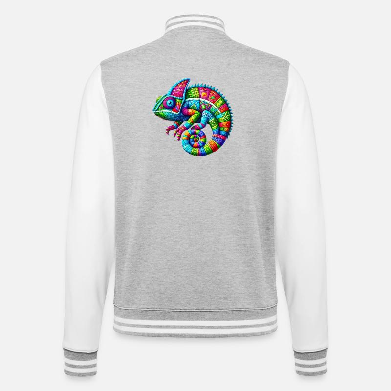 Chameleon - College Sweat Jacket - heather grey/white