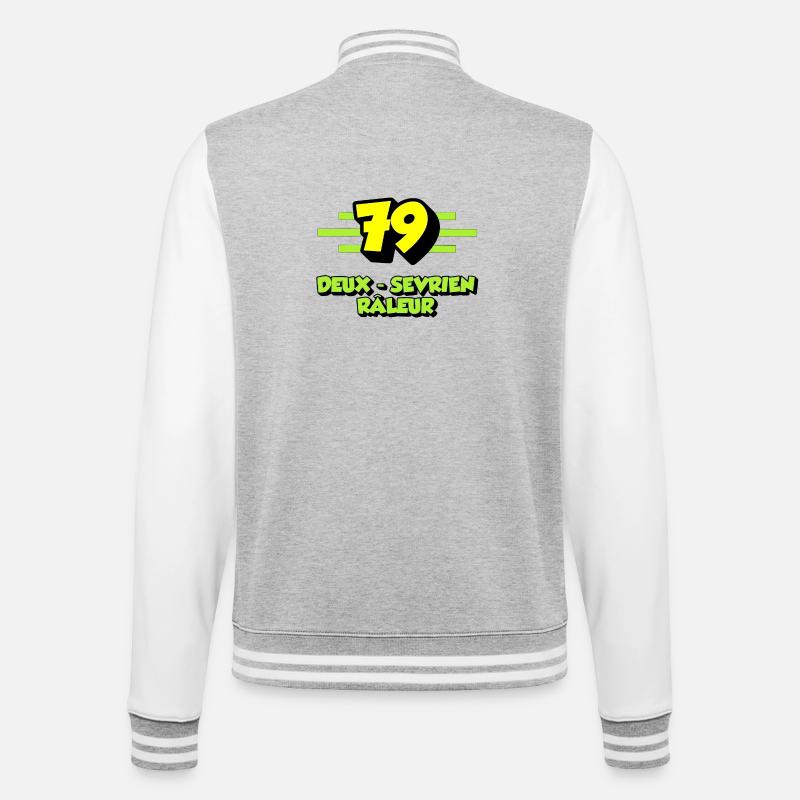 Zwei grummelnde Sevrianer - College-Sweatjacke - Grau meliert/Weiß
