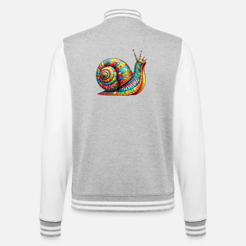 Escargot - Veste Teddy - gris chiné / blanc