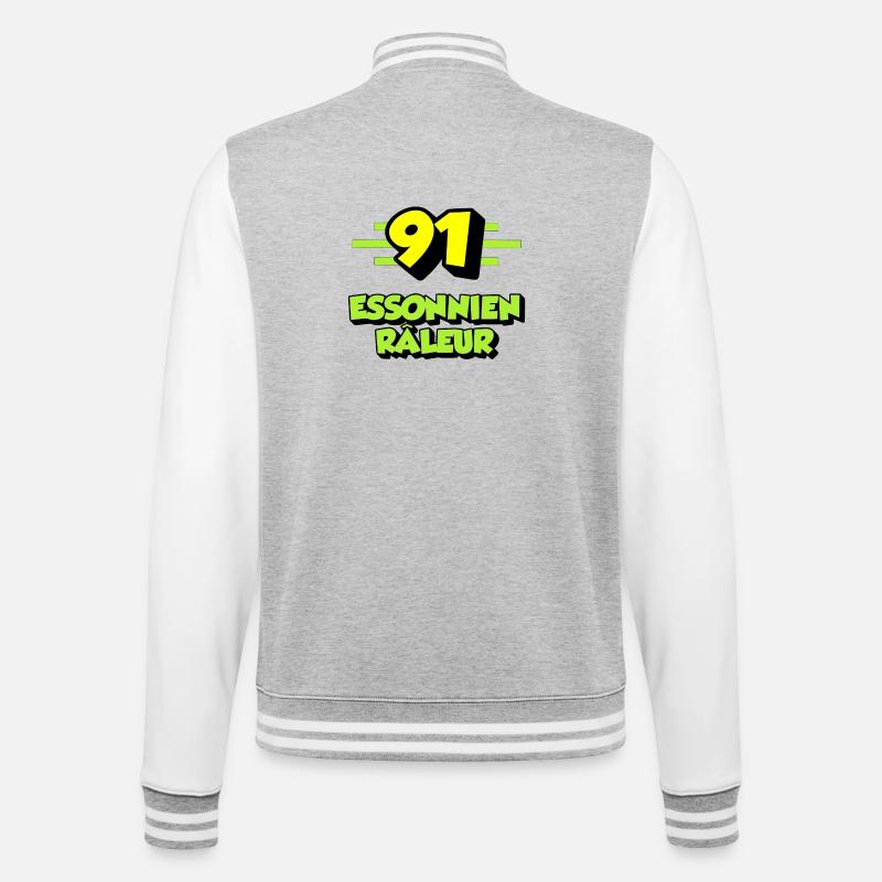 Sich beschweren Essonne - College-Sweatjacke - Grau meliert/Weiß