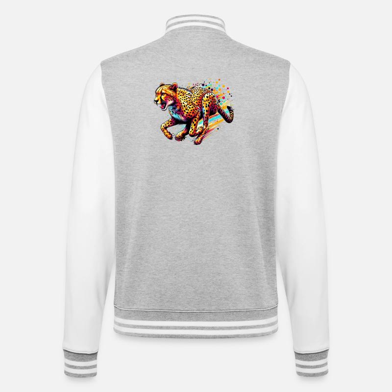 Gepard - College-Sweatjacke - Grau meliert/Weiß