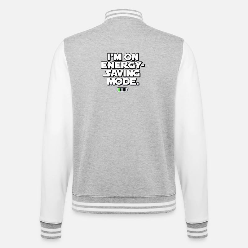 I'm On Energy-Saving Mode - College-Sweatjacke - Grau meliert/Weiß