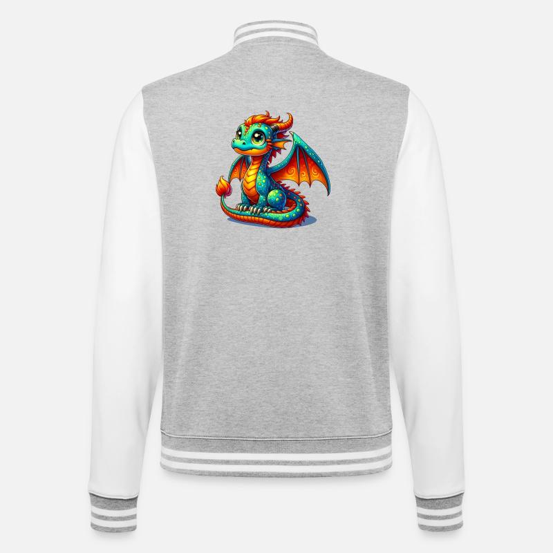 Dragon - Veste Teddy - gris chiné / blanc
