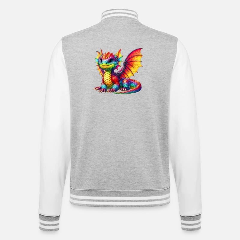 Dragon - College Sweat Jacket - heather grey/white