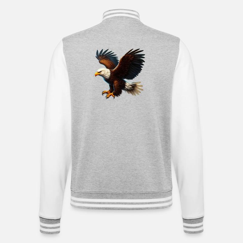 Eagle - College Sweat Jacket - heather grey/white