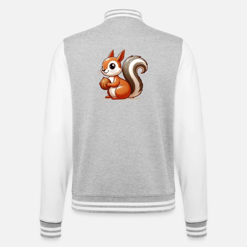 Eichhörnchen - College-Sweatjacke - Grau meliert/Weiß