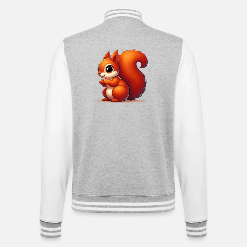 Eichhörnchen - College-Sweatjacke - Grau meliert/Weiß