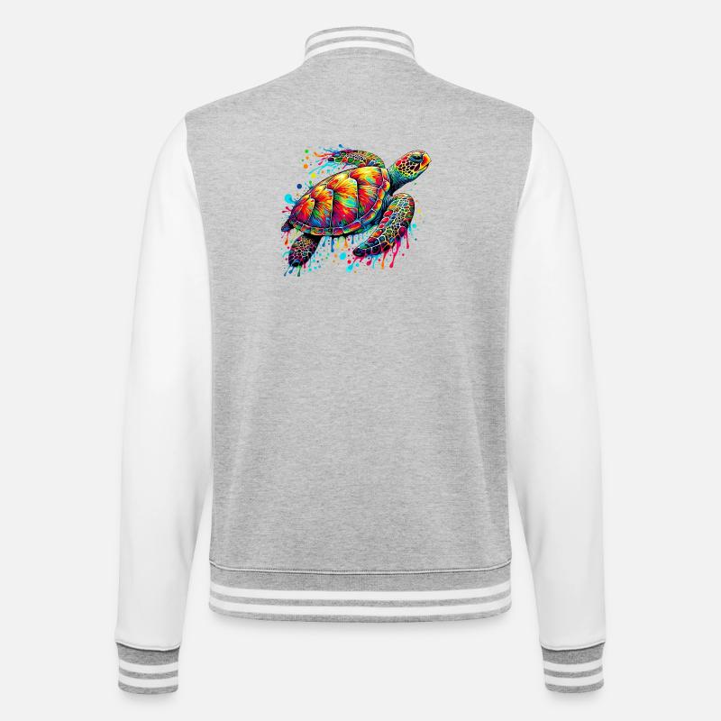 Turtle - College Sweat Jacket - heather grey/white