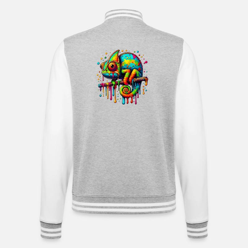 Caméléon - Veste Teddy - gris chiné / blanc