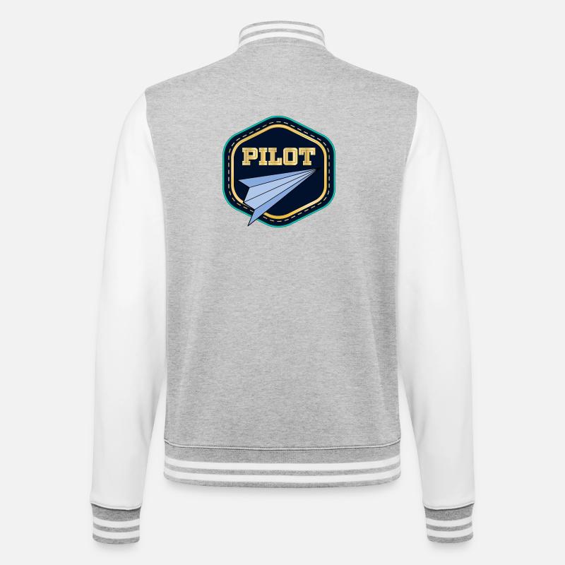 PILOT KOSTÜM - College-Sweatjacke - Grau meliert/Weiß