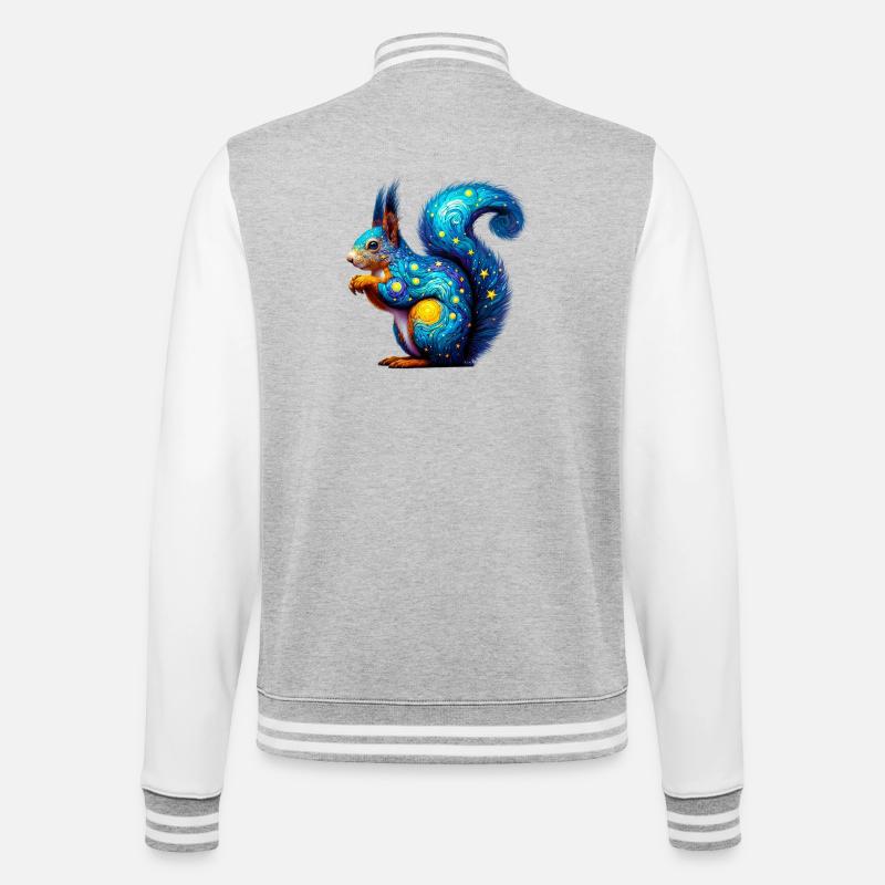 Eichhörnchen - College-Sweatjacke - Grau meliert/Weiß