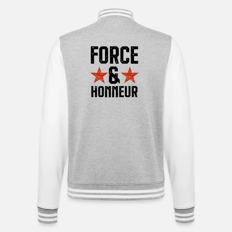 Force et honneur 2 - Veste Teddy - gris chiné / blanc