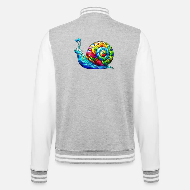 Escargot - Veste Teddy - gris chiné / blanc