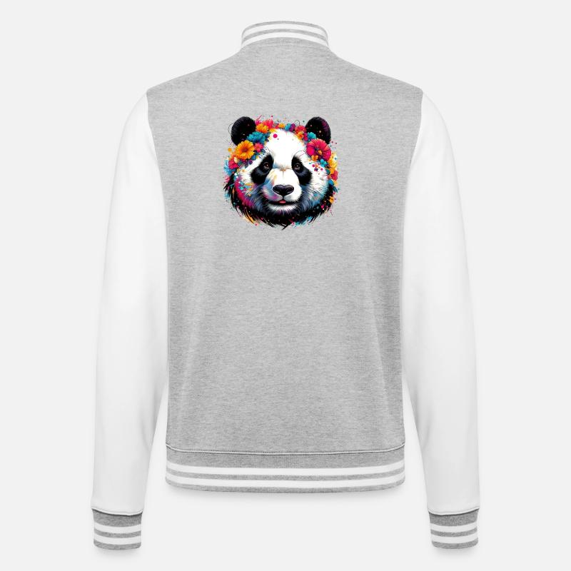 Panda - Veste Teddy - gris chiné / blanc