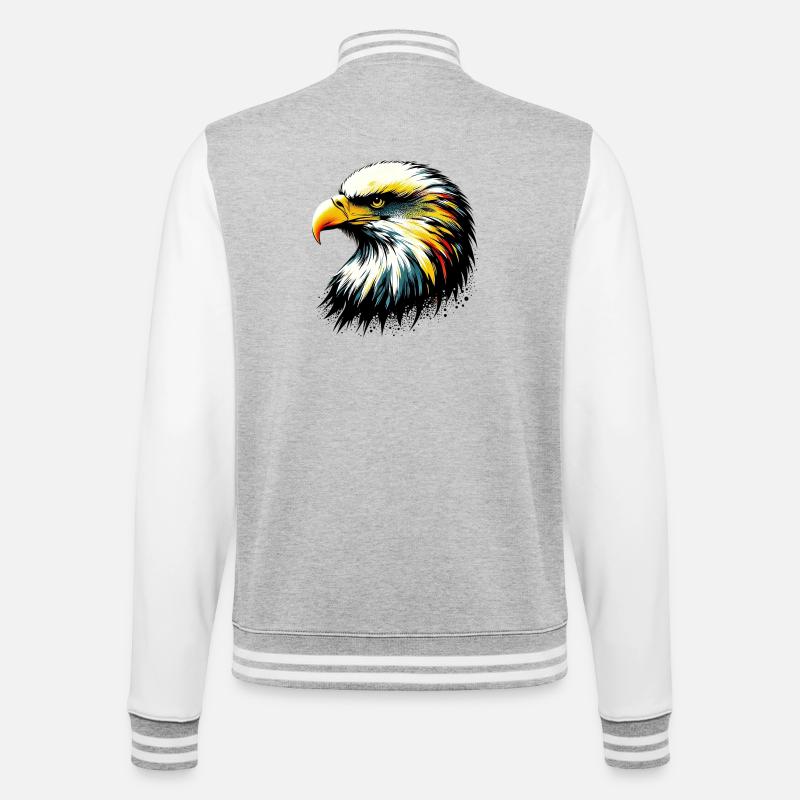 Eagle - College Sweat Jacket - heather grey/white
