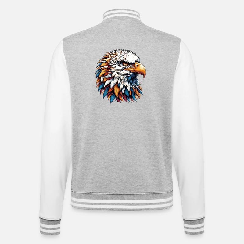 Eagle - College Sweat Jacket - heather grey/white