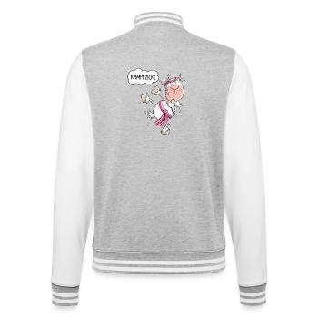 Karate Ziege Kampfsport Spruch - College-Sweatjacke - Grau meliert/Weiß - Hinten - Marisol (170cm)