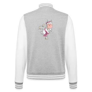 Karate Ziege Kampfsport - College-Sweatjacke - Grau meliert/Weiß - Hinten - Marisol (170cm)