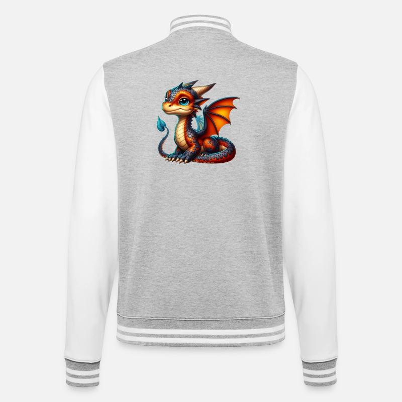Dragon - College Sweat Jacket - heather grey/white