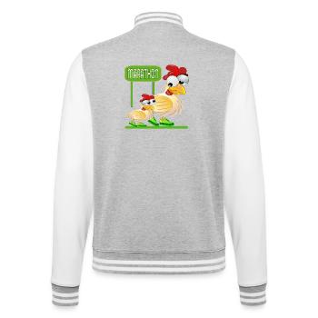 MARATHON RUNNING - GEFLÜGEL HUHN - College-Sweatjacke - Grau meliert/Weiß - Hinten - Marisol (170cm)