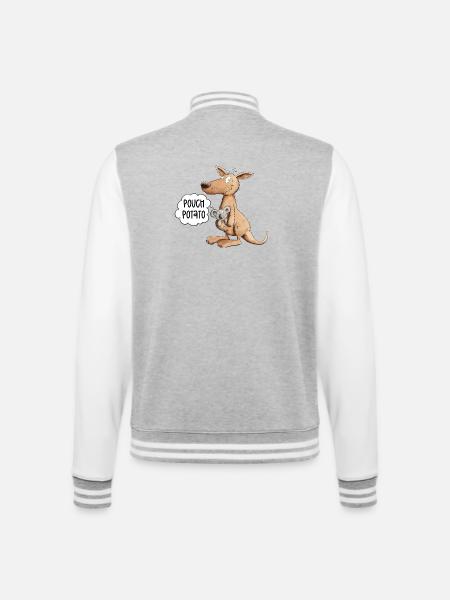 Drolliges Känguru Mit Koala Bär Im Beutel - College-Sweatjacke - Grau meliert/Weiß