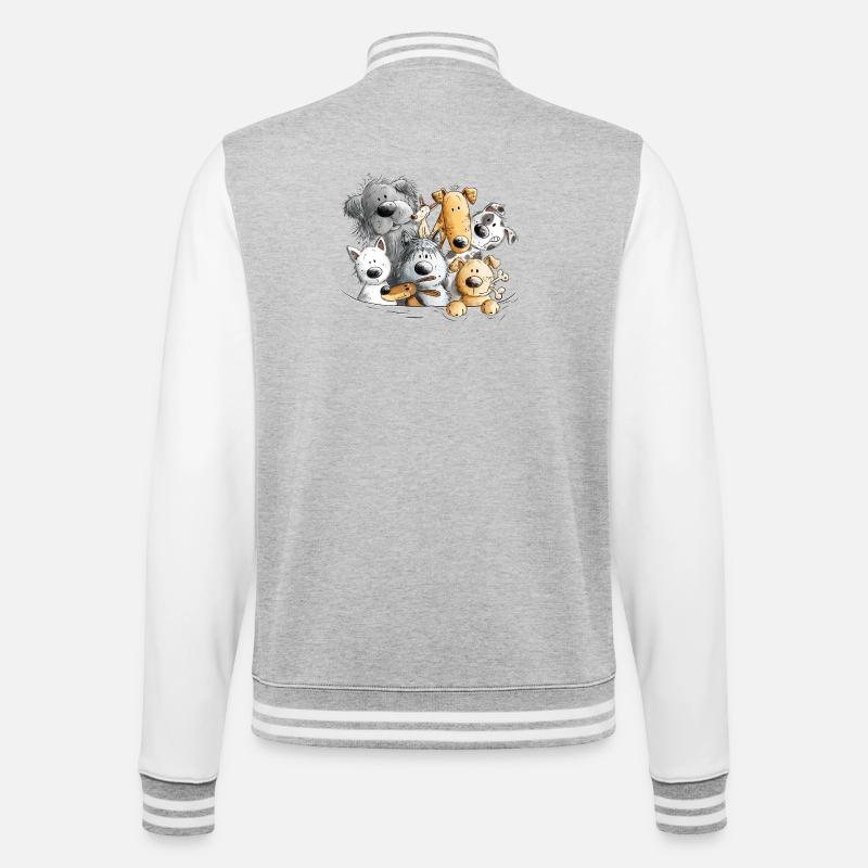 Pack chien caca de chien - Veste Teddy - gris chiné / blanc