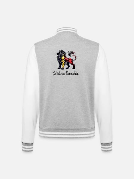 Maasmechelen lion flag design - College Sweat Jacket - heather grey/white