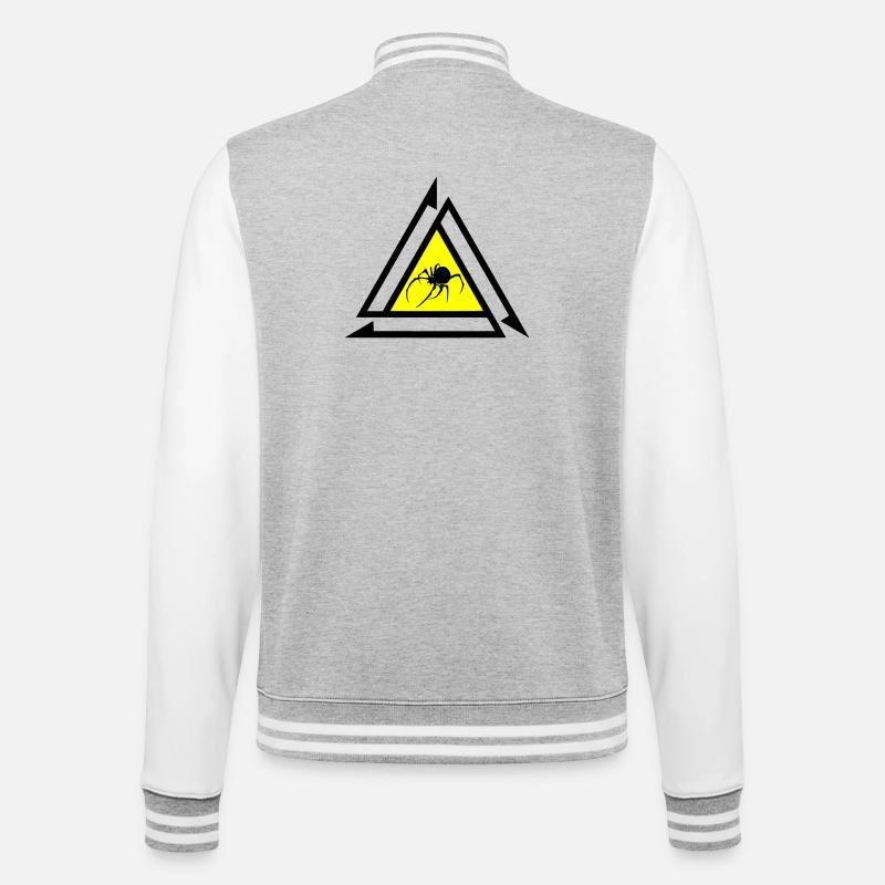 Spinne - College-Sweatjacke - Grau meliert/Weiß