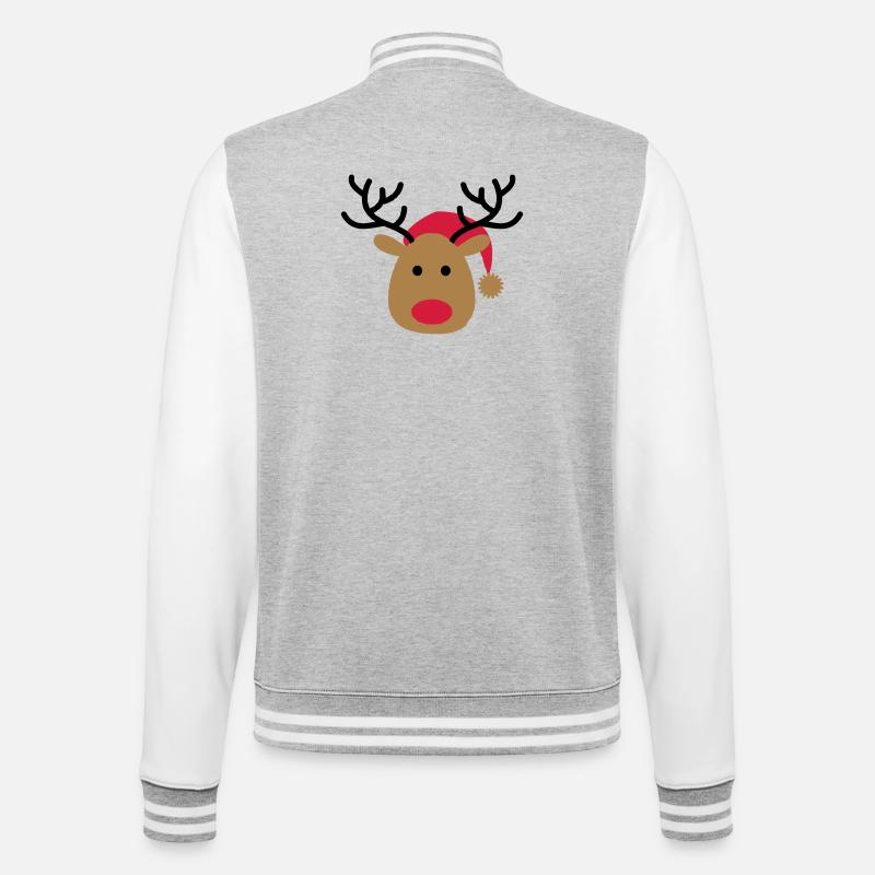 Weihnachten - College-Sweatjacke - Grau meliert/Weiß