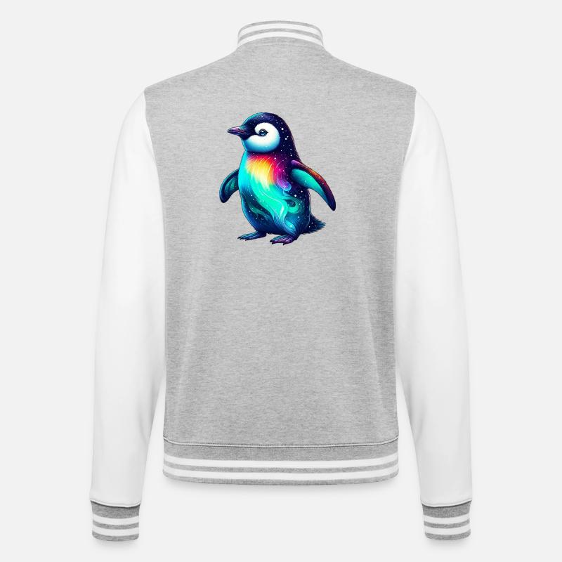 Pinguin - College-Sweatjacke - Grau meliert/Weiß
