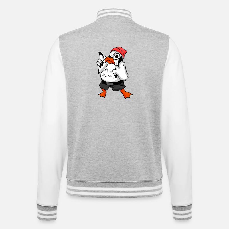 Möwe Cool - College-Sweatjacke - Grau meliert/Weiß