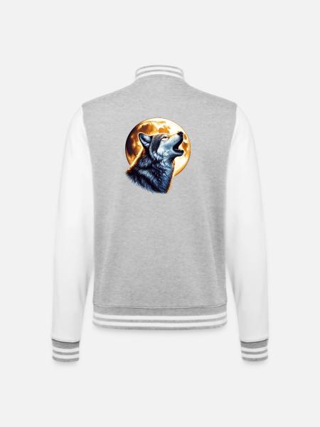 Loup - Veste Teddy - gris chiné / blanc