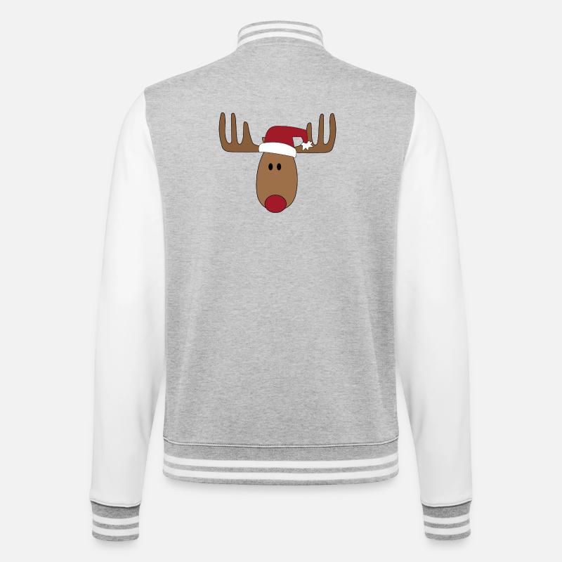 Weihnachten Elch - College-Sweatjacke - Grau meliert/Weiß