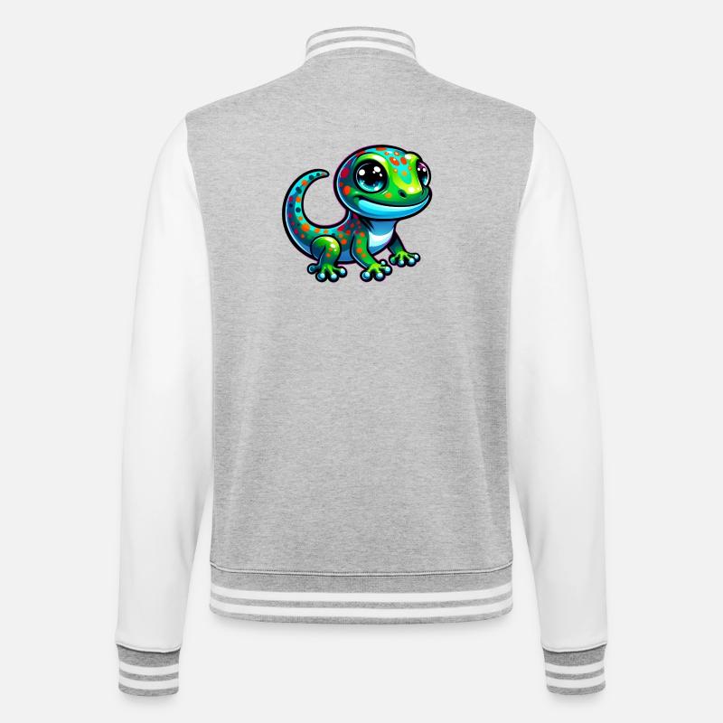 Gecko - College Sweat Jacket - heather grey/white