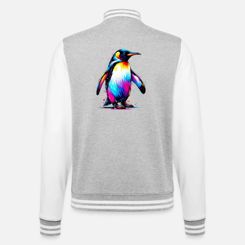 Penguin - College Sweat Jacket - heather grey/white