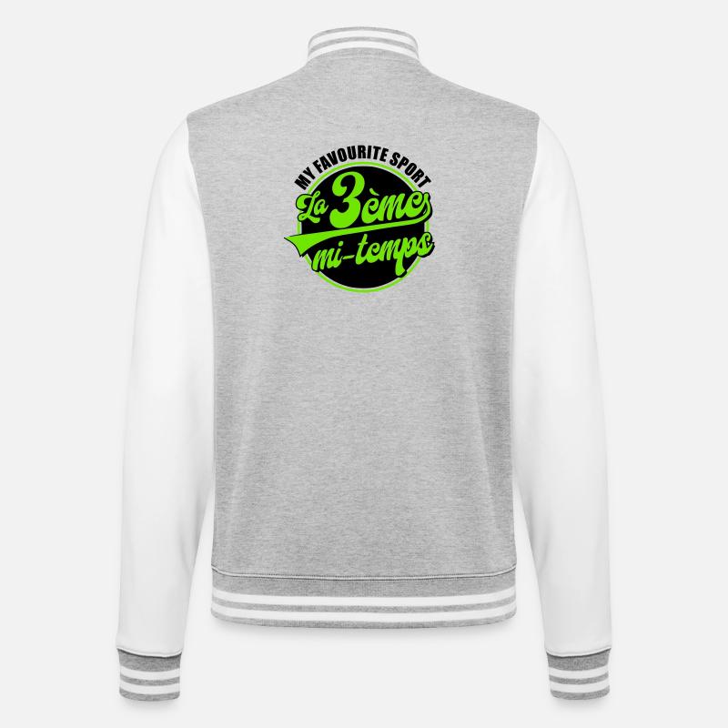 Die 3. Hälfte - College-Sweatjacke - Grau meliert/Weiß
