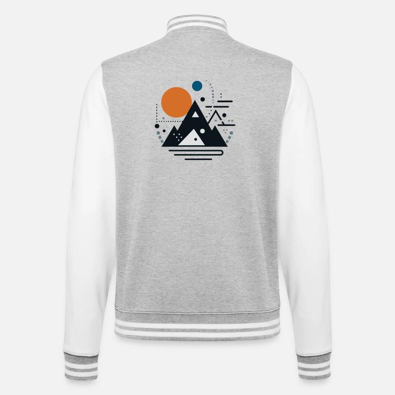 Gebirge - College-Sweatjacke - Grau meliert/Weiß