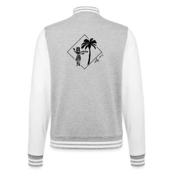 Aloha et palmiers – Collection Salty Soul - Veste Teddy - gris chiné / blanc - Dos - Marisol (170cm)