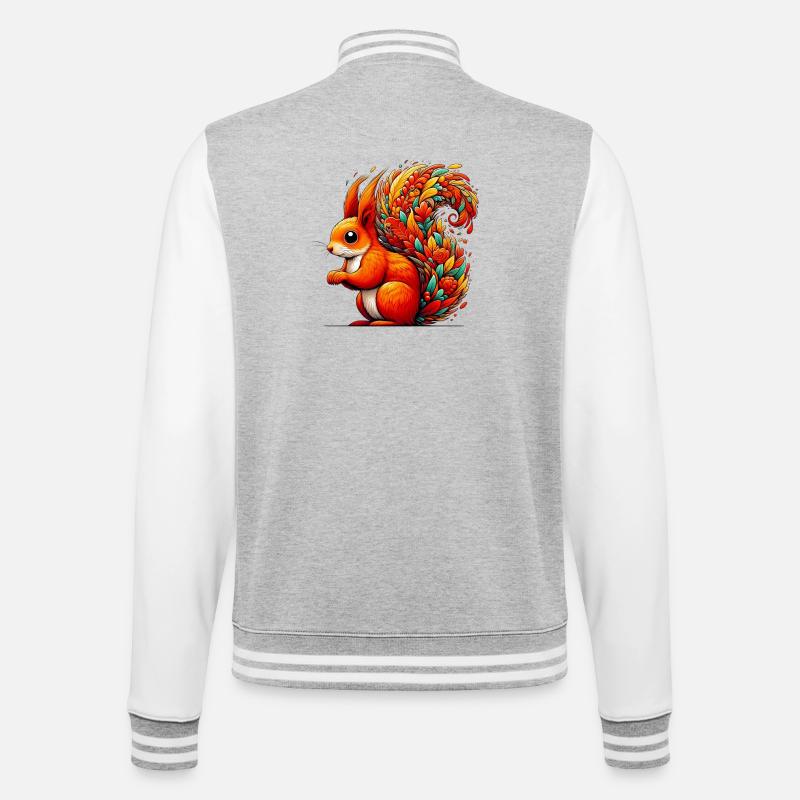 Eichhörnchen - College-Sweatjacke - Grau meliert/Weiß