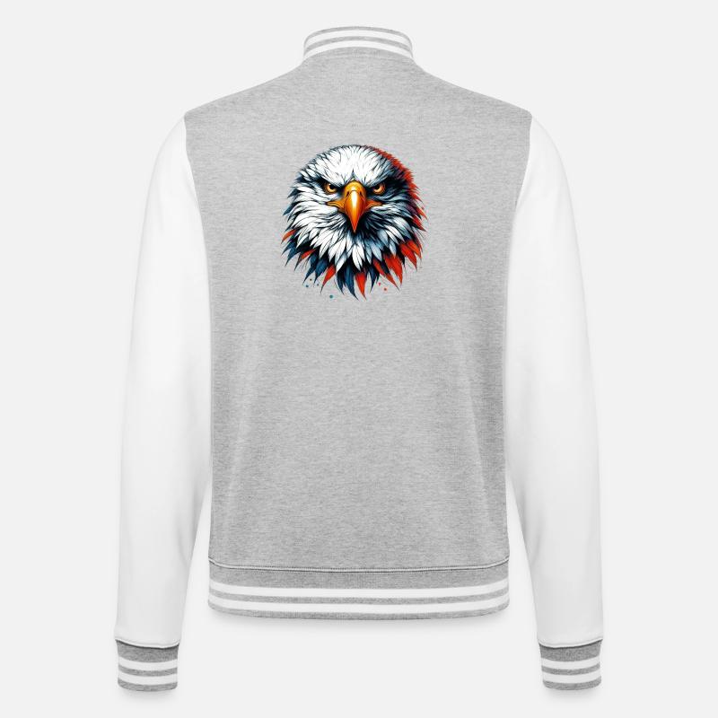 Eagle - College Sweat Jacket - heather grey/white