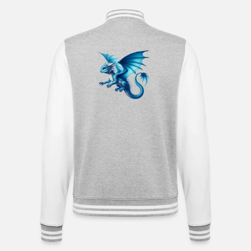 Dragon - College Sweat Jacket - heather grey/white
