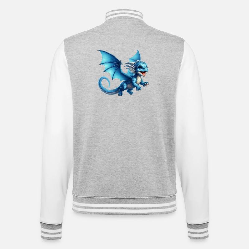 Dragon - College Sweat Jacket - heather grey/white
