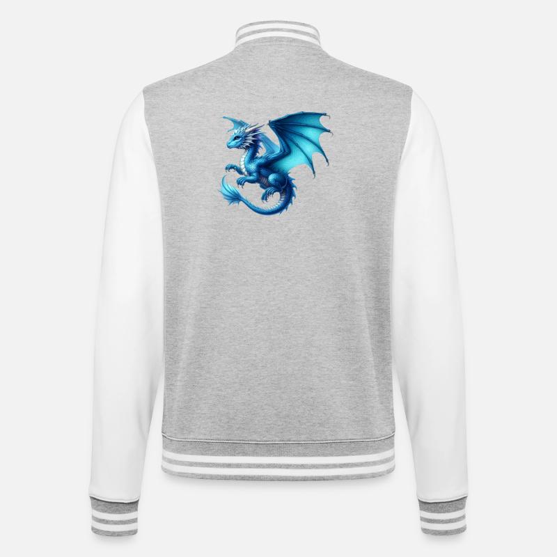 Dragon - College Sweat Jacket - heather grey/white