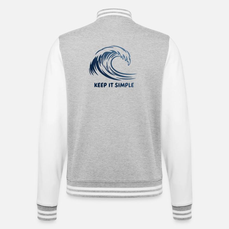 Keep It Simple Wave - College Sweat Jacket - heather grey/white