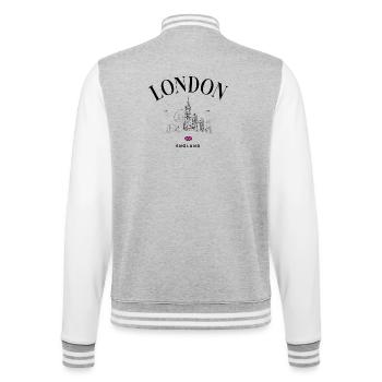 Emblème minimal de l’Union Jack - Veste Teddy - gris chiné / blanc - Dos - Marisol (170cm)