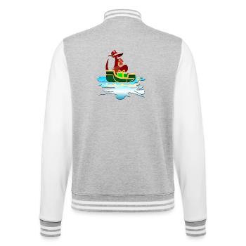 CHRISTMAS KANGAROO SLEIGH - College Sweat Jacket - heather grey/white - Back - Marisol (170cm)